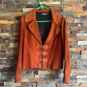 Loewe Vintage Women's Rust Suede Leather Blazer Size S-M